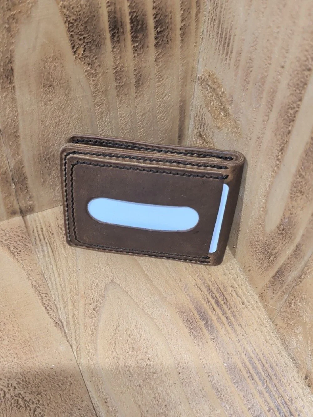 Men's Slim Brown Leather Card & Key Wallet